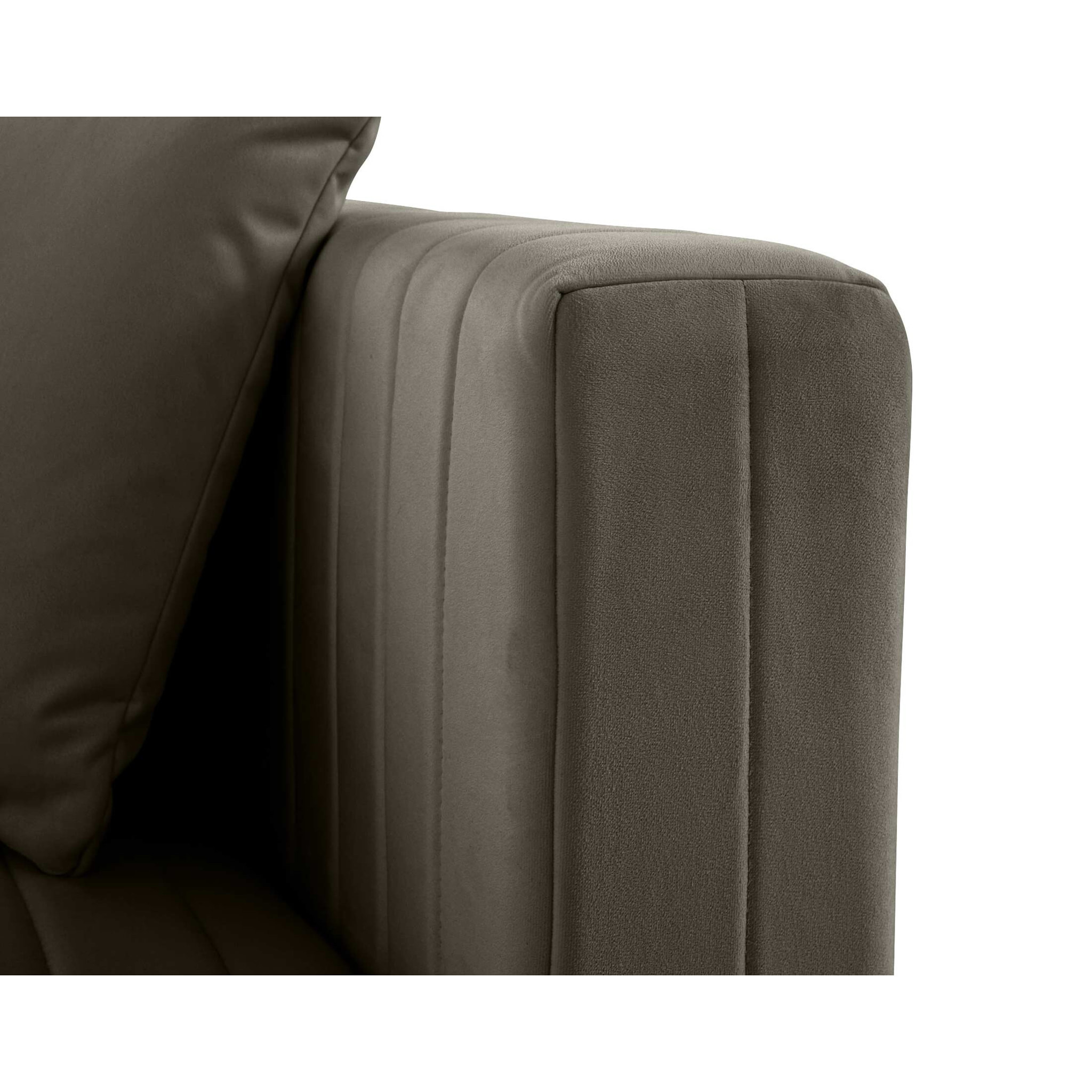 Nova - module d'assise droit - en velours - Gris