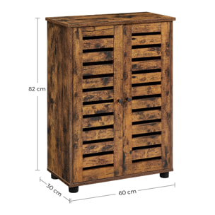 Mobiletto da bagno vintage Oskar in legno marrone rustico