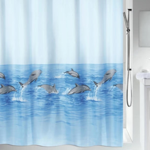 Rideau de douche Polyester NEMO 240x180cm Bleu motif dauphins Spirella