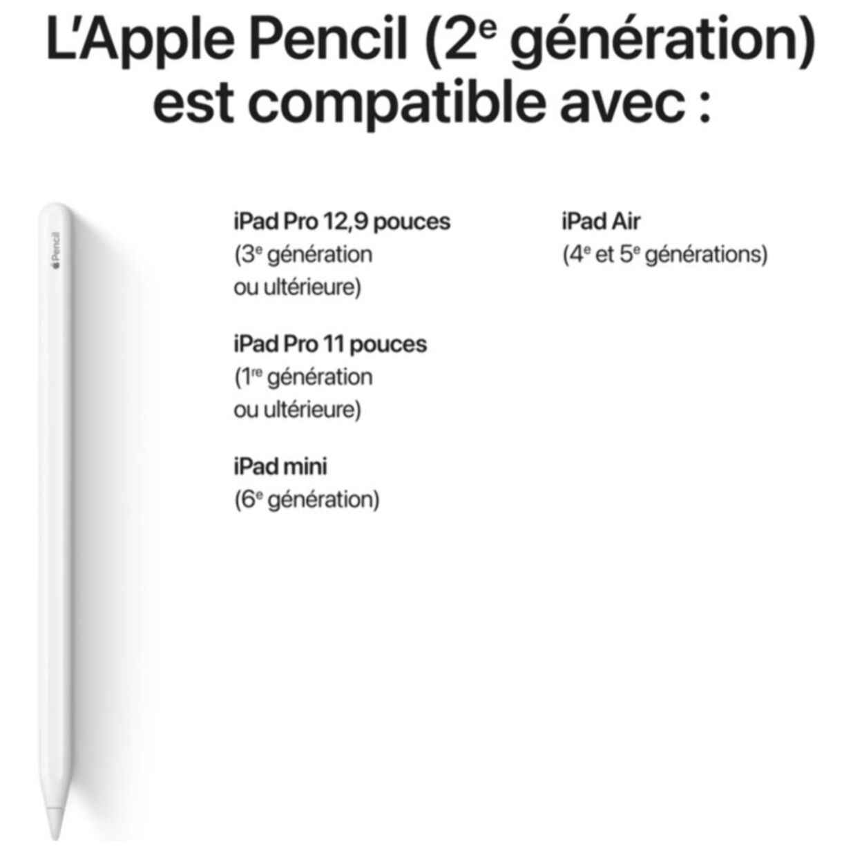 Stylet APPLE Pencil 2nd Generation