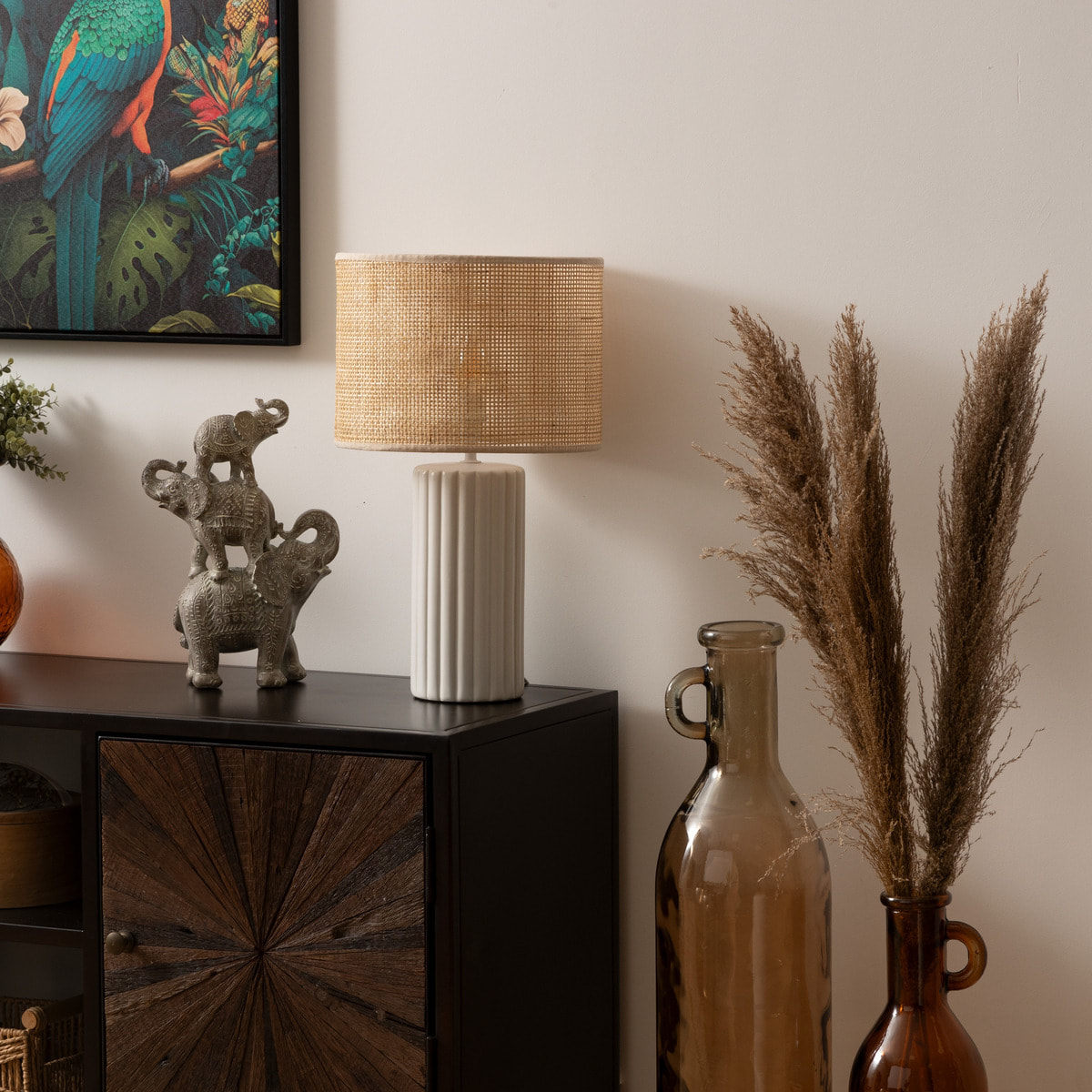 Lampe céramique Tylia blanc H47cm