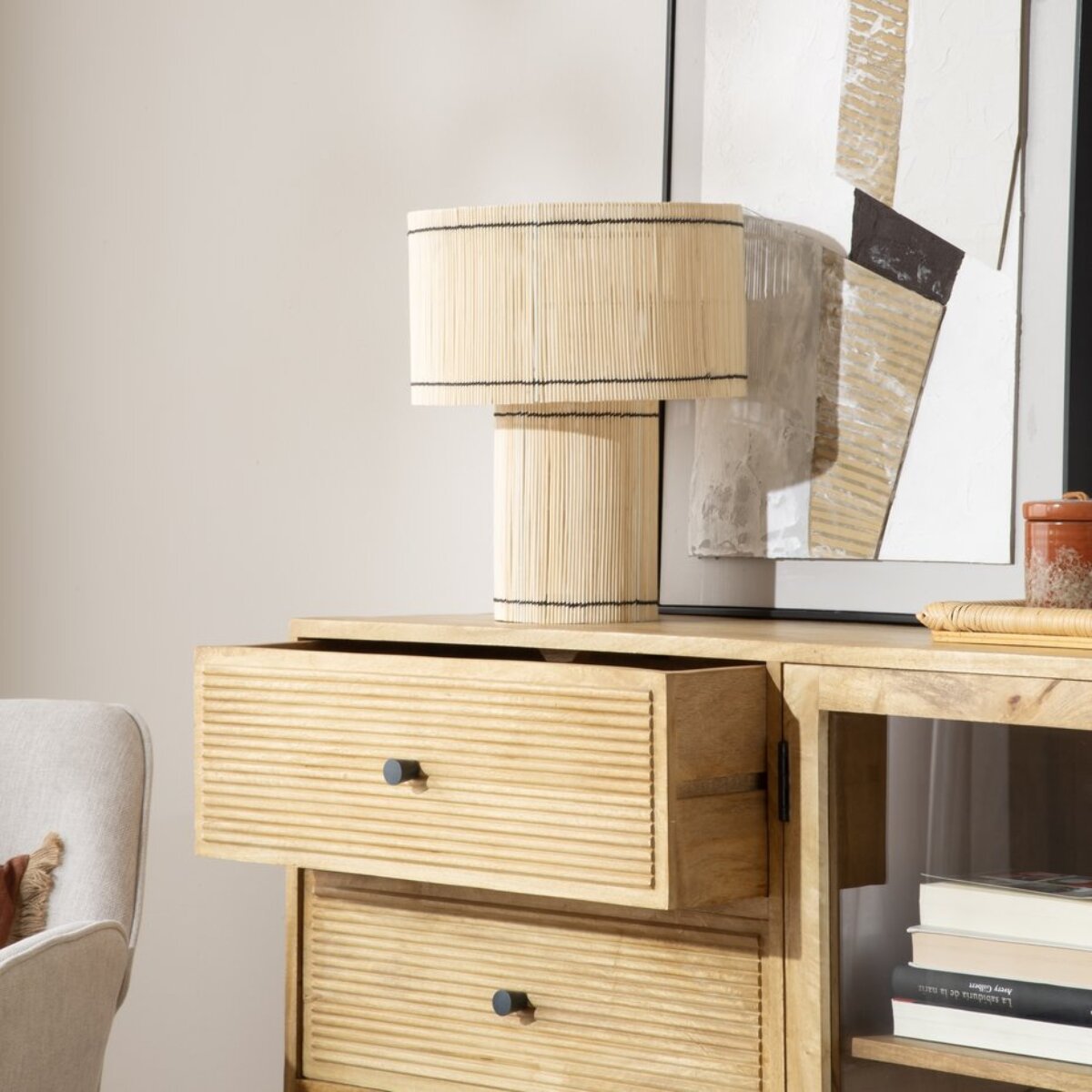 Buffet Boreal -bois massif de manguier-couleur bahamas naturelles 150 x 85 x 40 cm