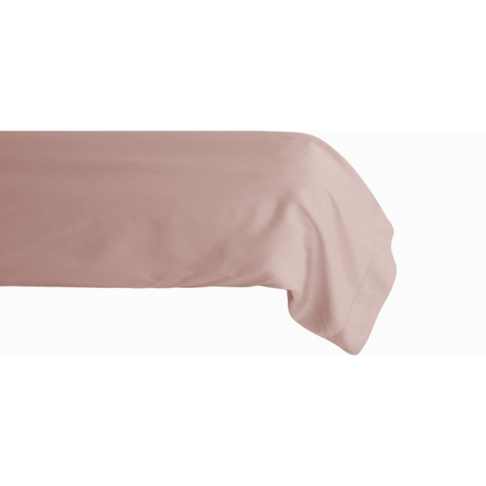 Taie de traversin percale pur coton peigné longues fibres 80 fils/cm² Vent du sud - Rose - 43 x 195 cm