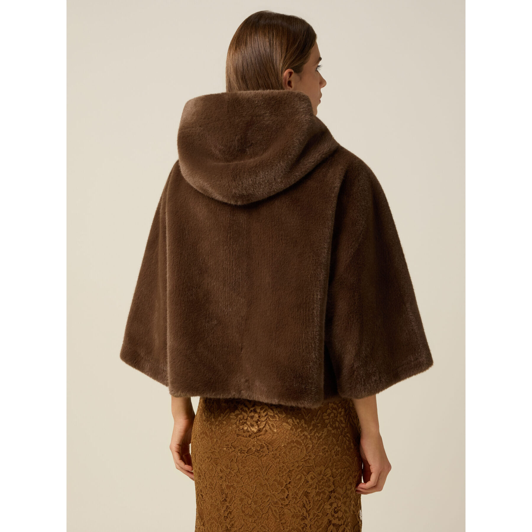 Oltre - Cappa corta con cappuccio - Marrone