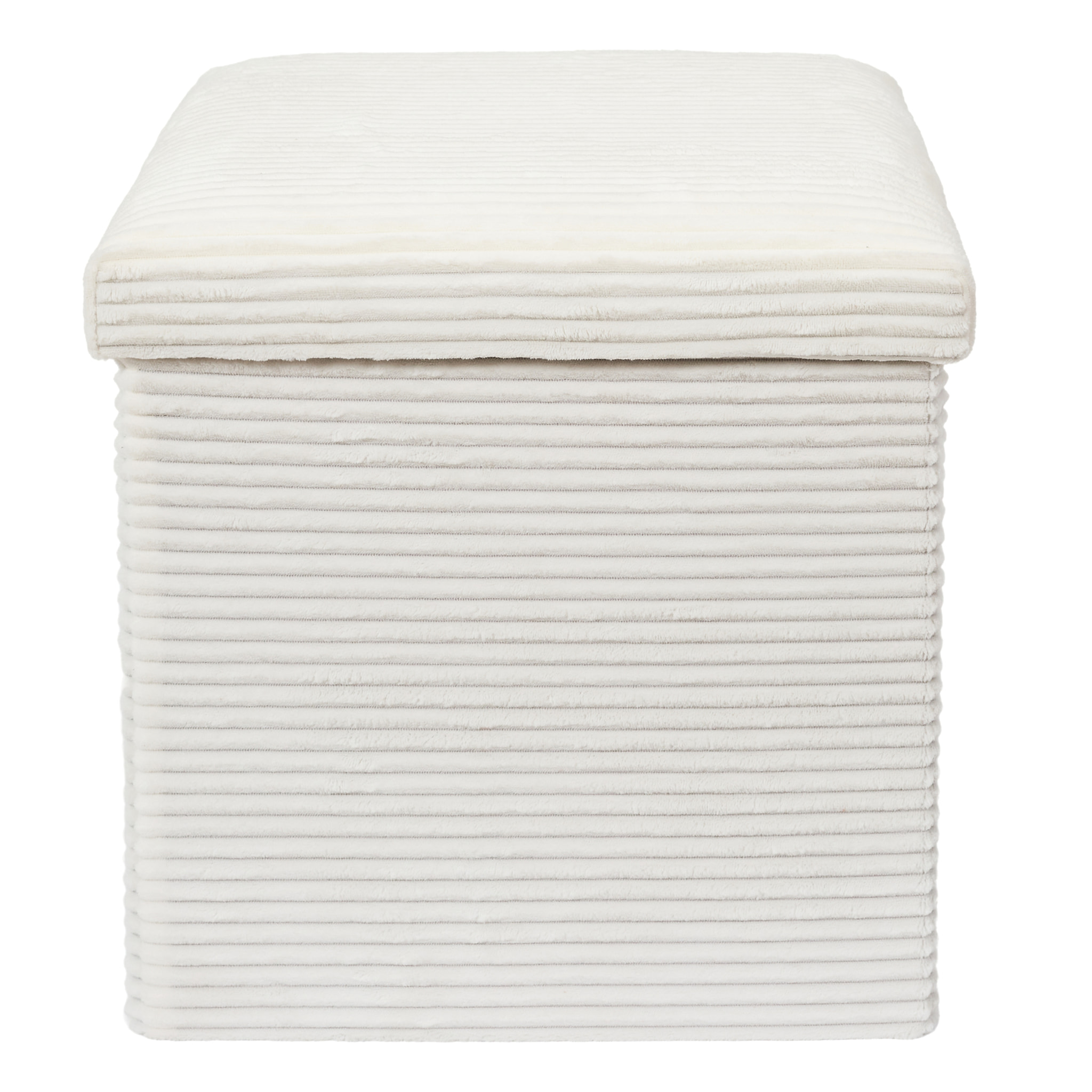 Coffre Pouf Pliable Cotele Scott Beige