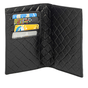 Azzano tarjetero billetero de piel auténtica Dollaro grabado entrelazado.