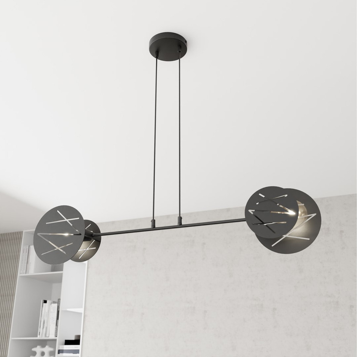 Lampada a sospensione Xotic in acciaio nero