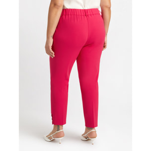 Fiorella Rubino - Pantaloni dritti con bottoni al fondo - Rosso