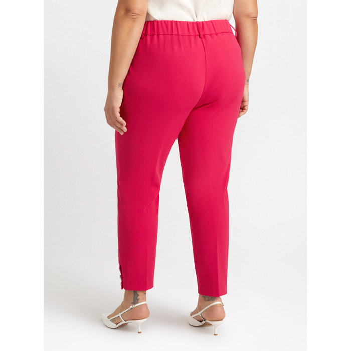 Fiorella Rubino - Pantaloni dritti con bottoni al fondo - Rosso