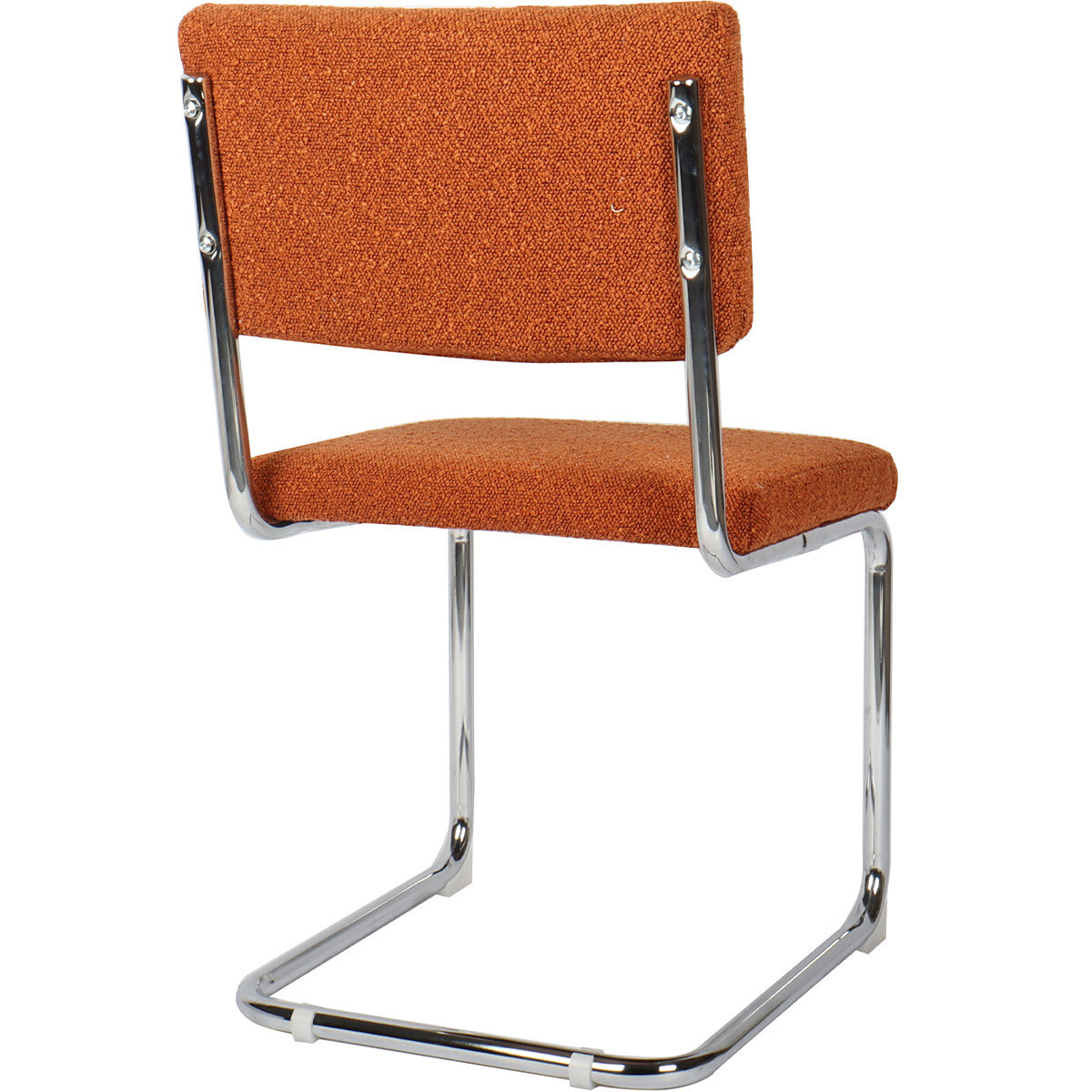 Lot de 2 chaises en tissu bouclé et métal chromé - DULCE