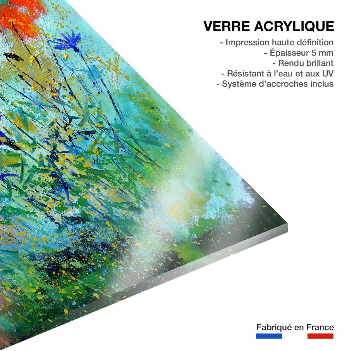 Tableau bleuets des champs Tableau plexiglas