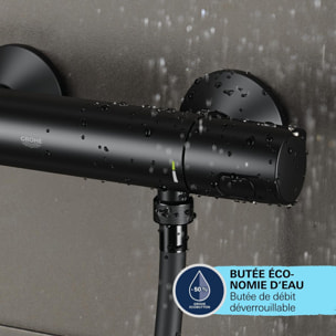 Mitigeur thermostatique douche Precision Trend, noir mat