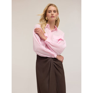 Motivi - Camisa oversize con bolsillos - Rosa