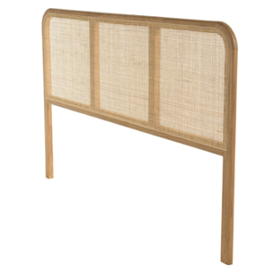 AMY - Tête de lit en bois de mindi et rotin naturel pour lits 140/160cm AMY