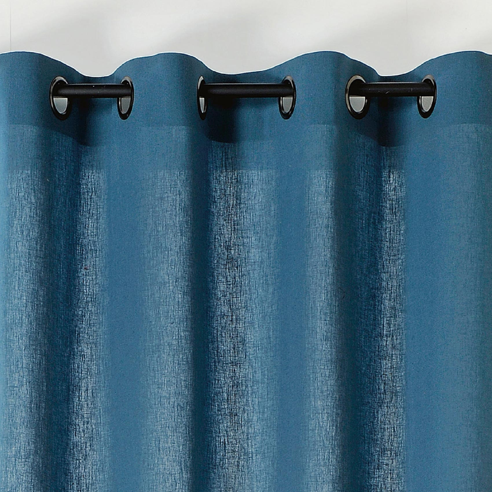 Rideau tamisant en poly-lin - Bleu Foncé