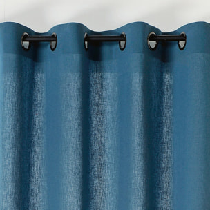 Rideau tamisant en poly-lin - Bleu Foncé