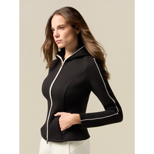 Oltre - Sudadera en scuba con interior afelpado - Negro