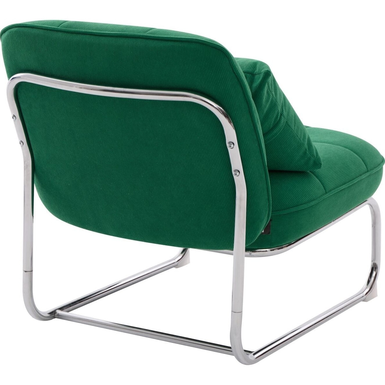 Fauteuil en velours côtelé et piètement chromé - MARVIN