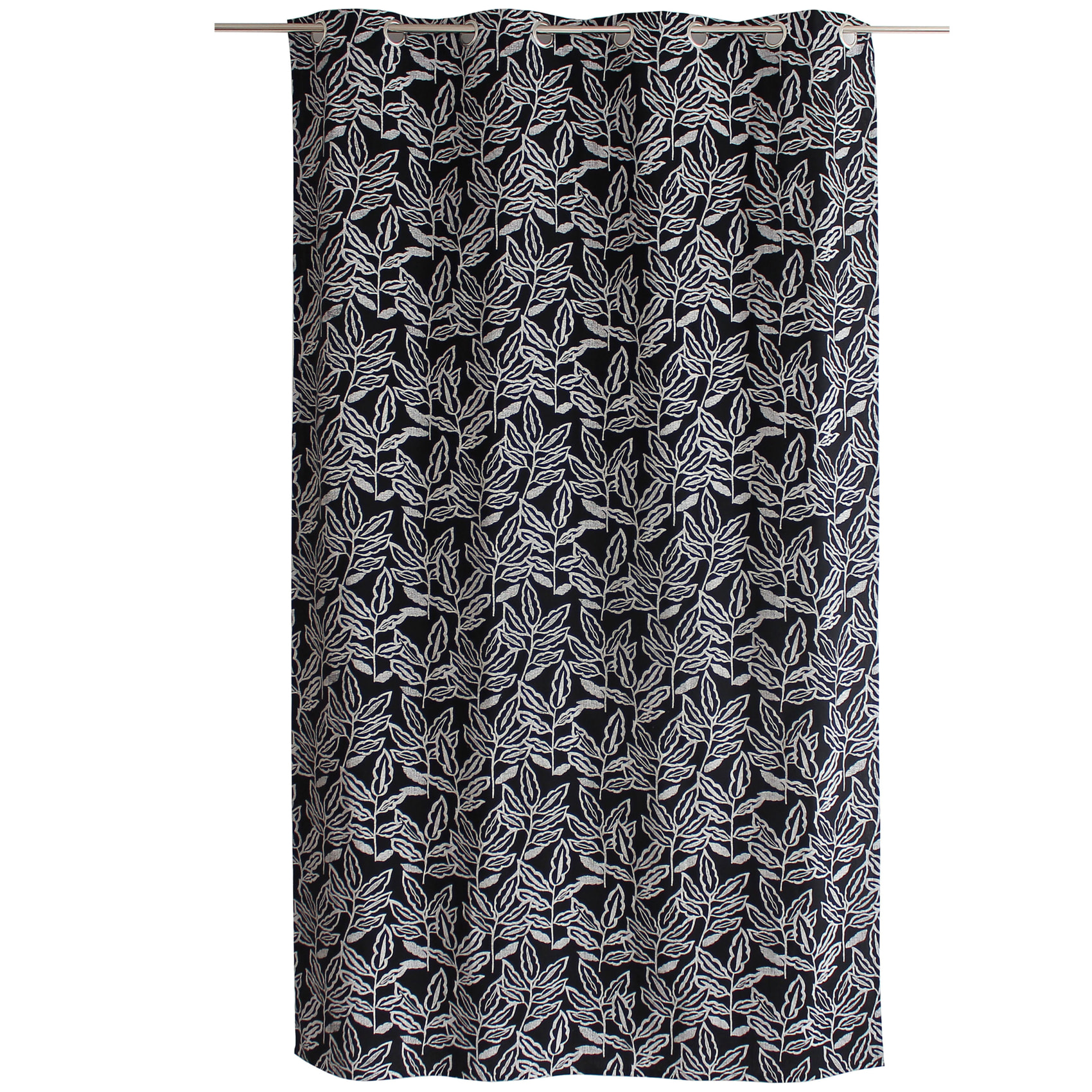Rideau à oeillets en coton recyclé Chambray - Noir
