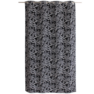 Rideau à oeillets en coton recyclé Chambray - Noir