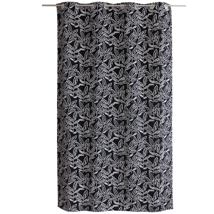 Rideau à oeillets en coton recyclé Chambray - Noir