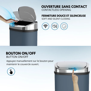 Poubelle automatique inox MAJESTIC gris 58L