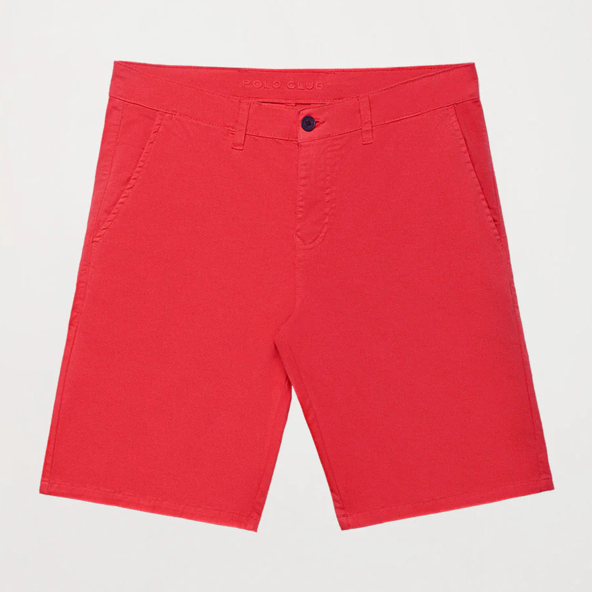 Bermuda relaxed rossi con logo ricamato