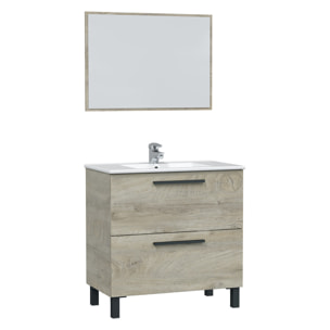 Mueble baño alise 2c 80cm color alaska con espejo, sin lavabo