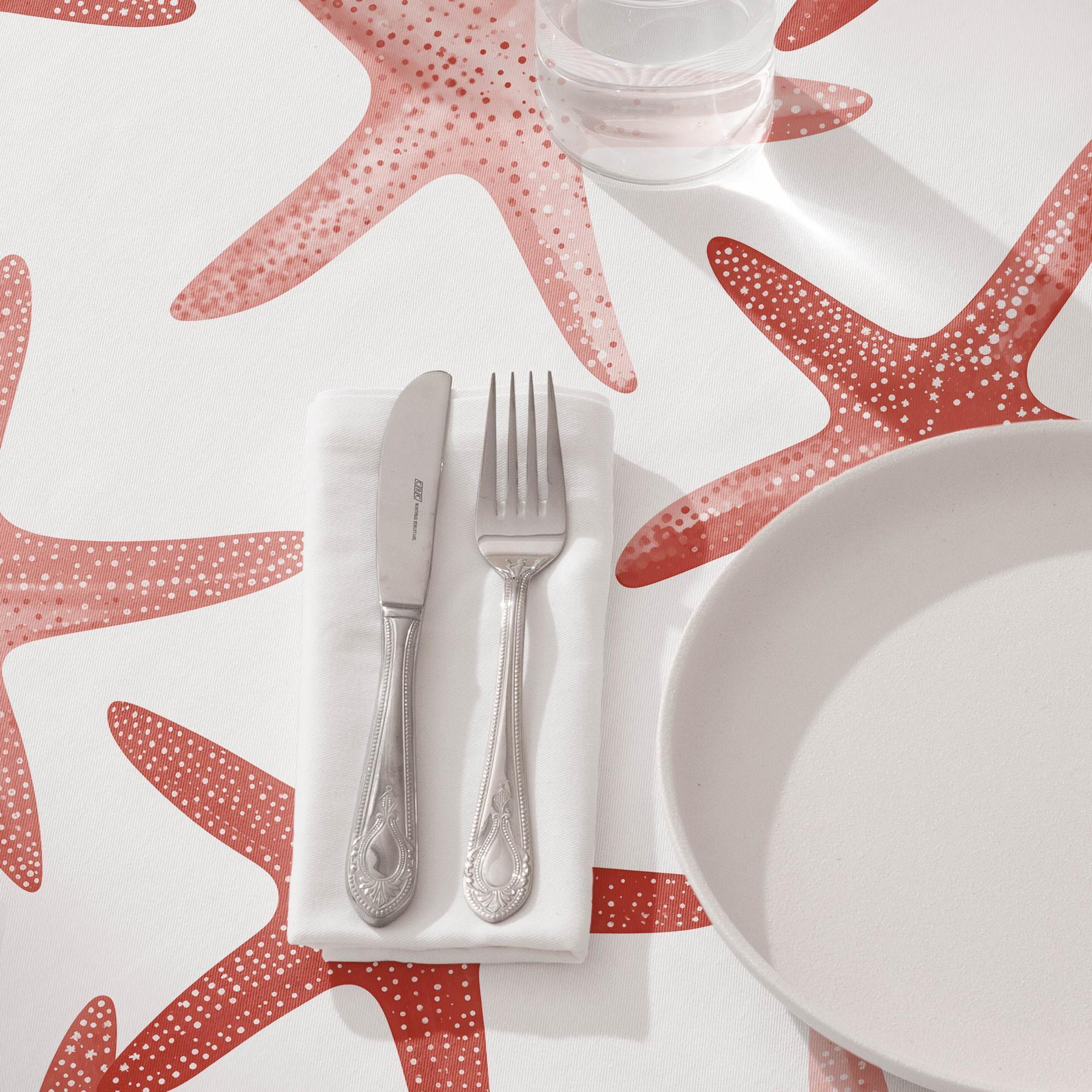 Nappe anti-taches OCEANA CORAIL - en 100 % coton