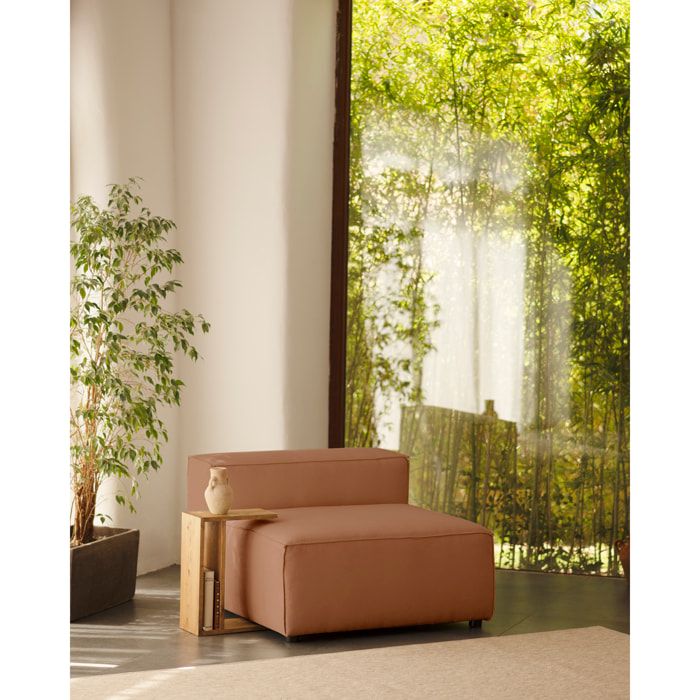 Fauteuil en velours côtelé couleur corail de 110x90cm Hauteur: 70 Longueur: 110 Largeur: 90