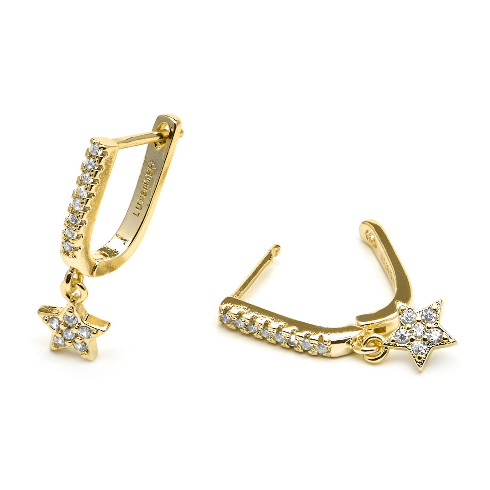 Pendientes acabado oro amarillo de 18k y Circonita Brillante