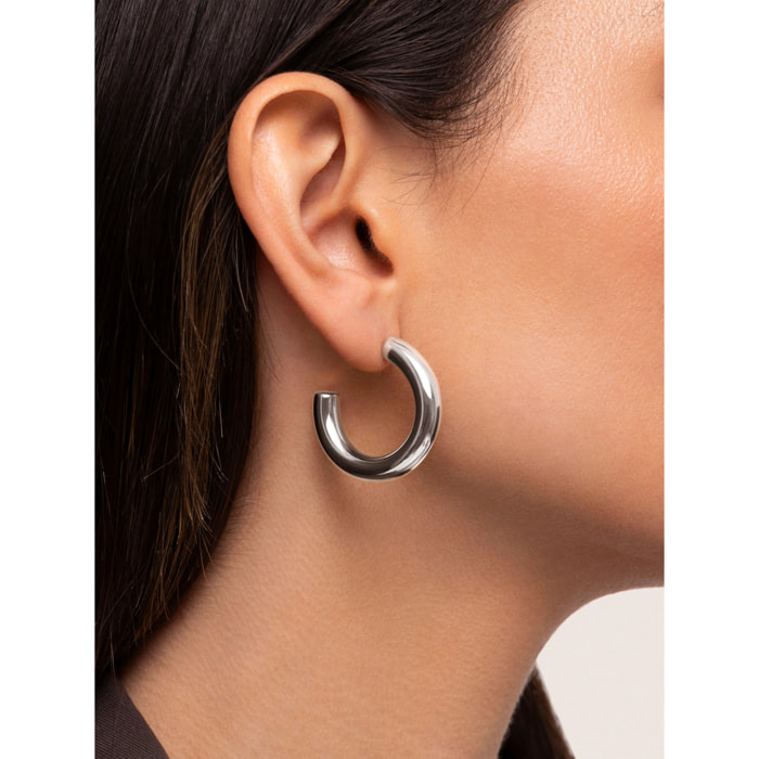 Orecchino a cerchio Mombasa in acciaio