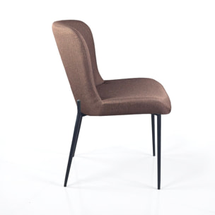 Lot de 2 chaises de salle à manger Tomasucci TRYUN, en tissu, marron, 59 × 49 × 82 cm