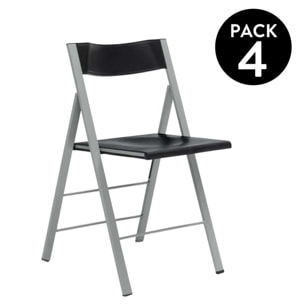 Pack 4 sillas plegables Pisa Negro