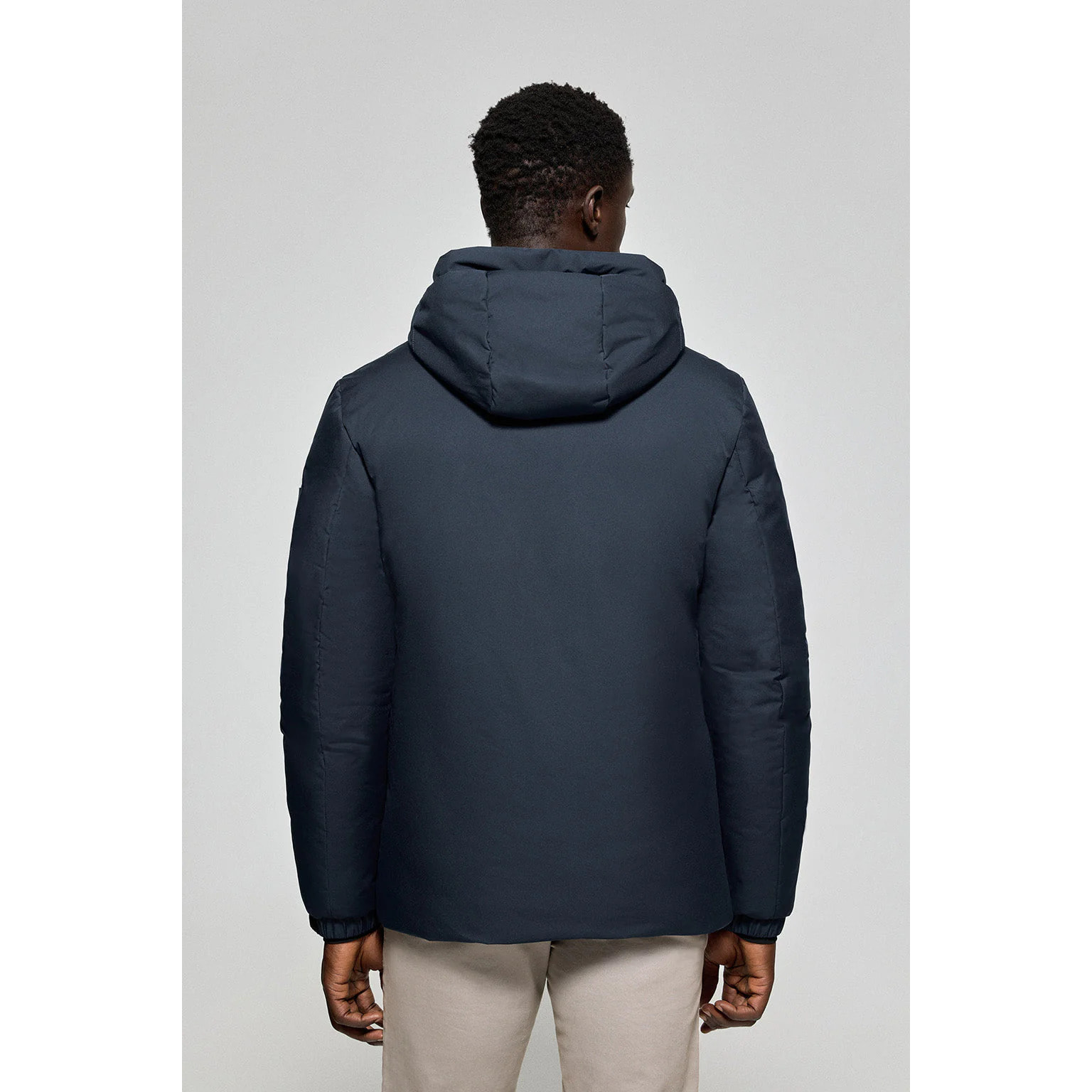 Giaccone blu denim Gstaad con cappuccio fisso e particolari Polo Club