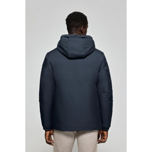 Giaccone blu denim Gstaad con cappuccio fisso e particolari Polo Club