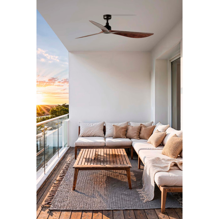 OUTWOOD L Ventilador de techo marrón/nogal IP44