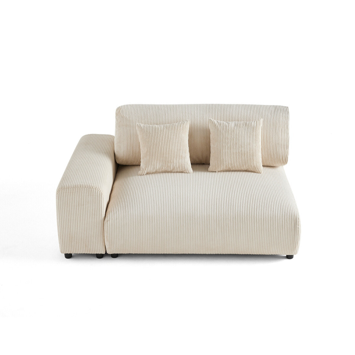 Garance - module d'assise 2 places avec accoudoir gauche - en velours côtelé - Beige