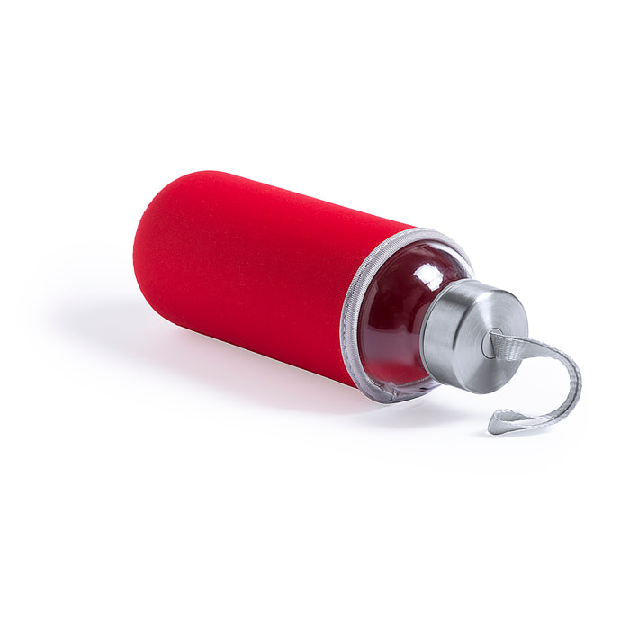 Bidón cristal 420 ml. con funda Soft Shell