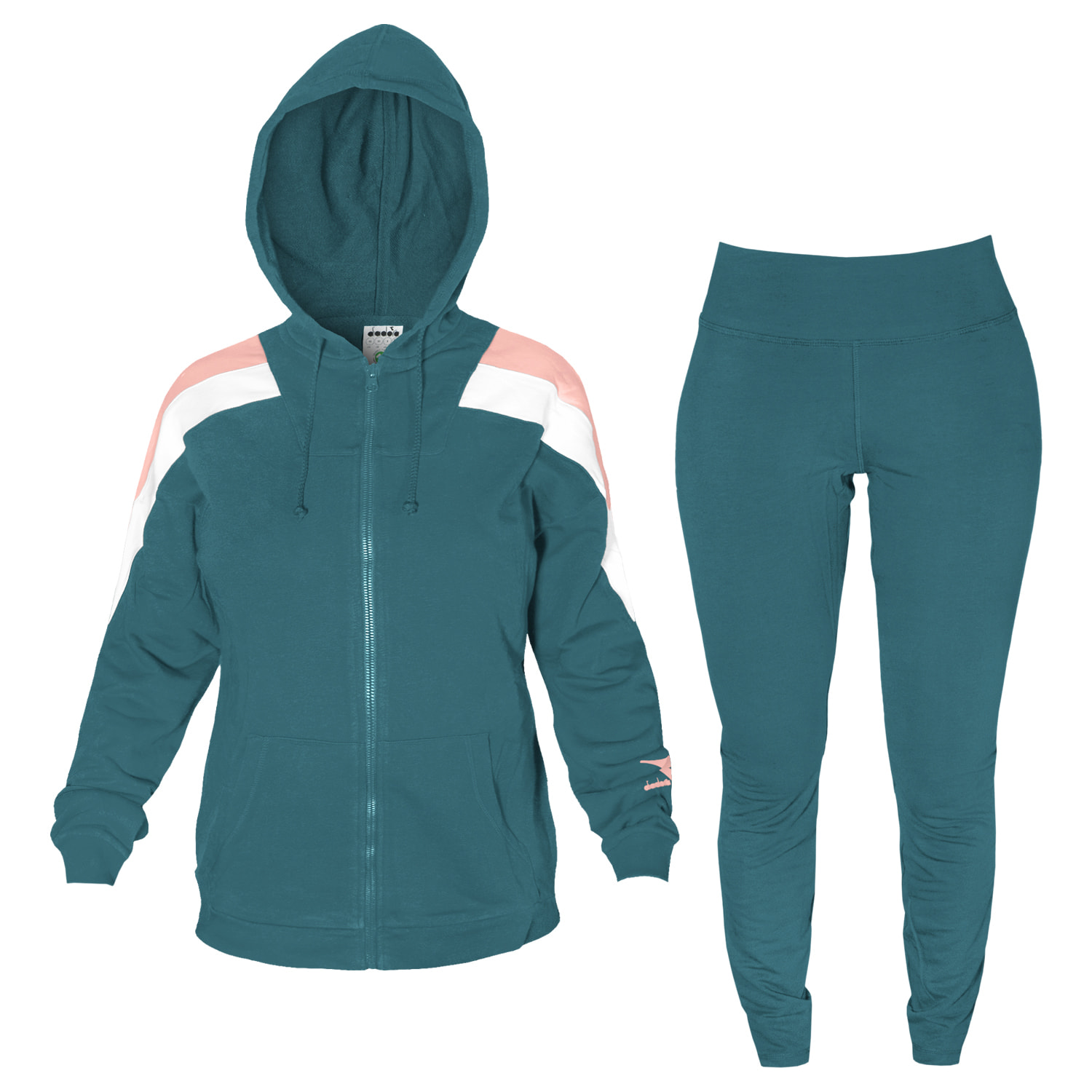 Tuta Donna DIADORA Cappuccio Full Zip - Cotone Garzato 3 Colori Art.795
