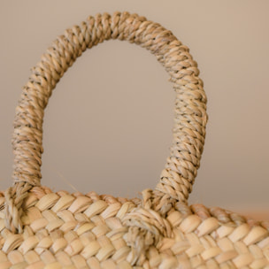 Panier bûche anse bord jute XL - Naturel