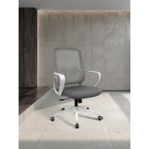 Silla de estudio Leah tela gris 107x66x61 cm