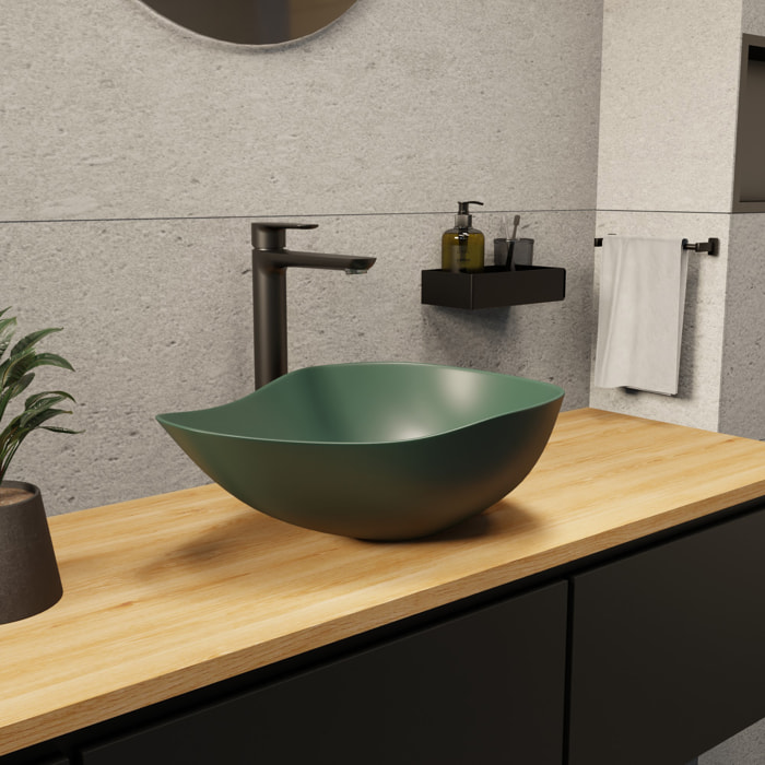 PixL 51x38x19 cm vasque à poser + Swiss Aqua Technologies Mood mitigeur lavabo XL + Ceramia PixL bonde (CEPX505GEMSAT285C)