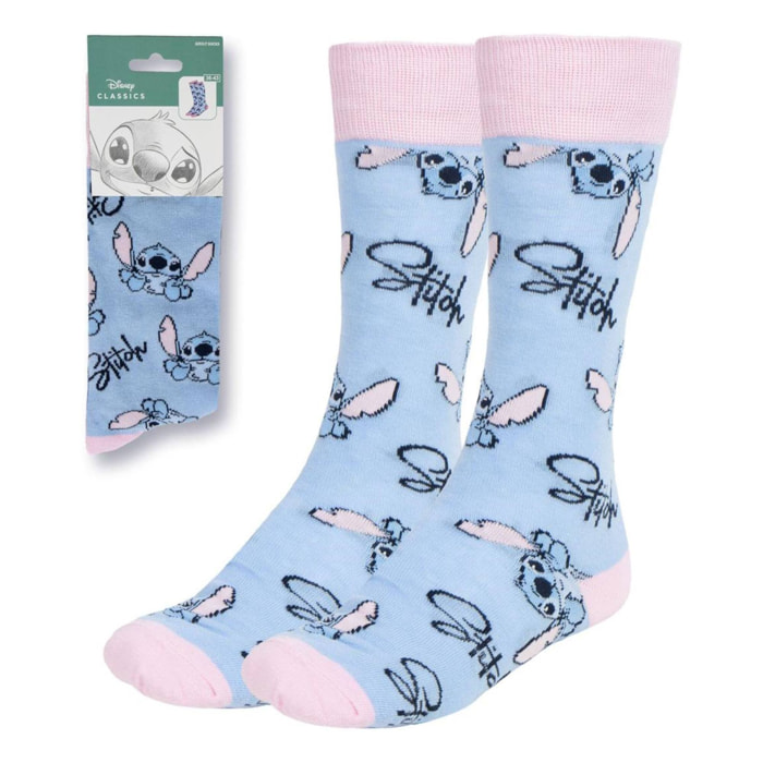 Calcetines diseño stitch azul y rosa