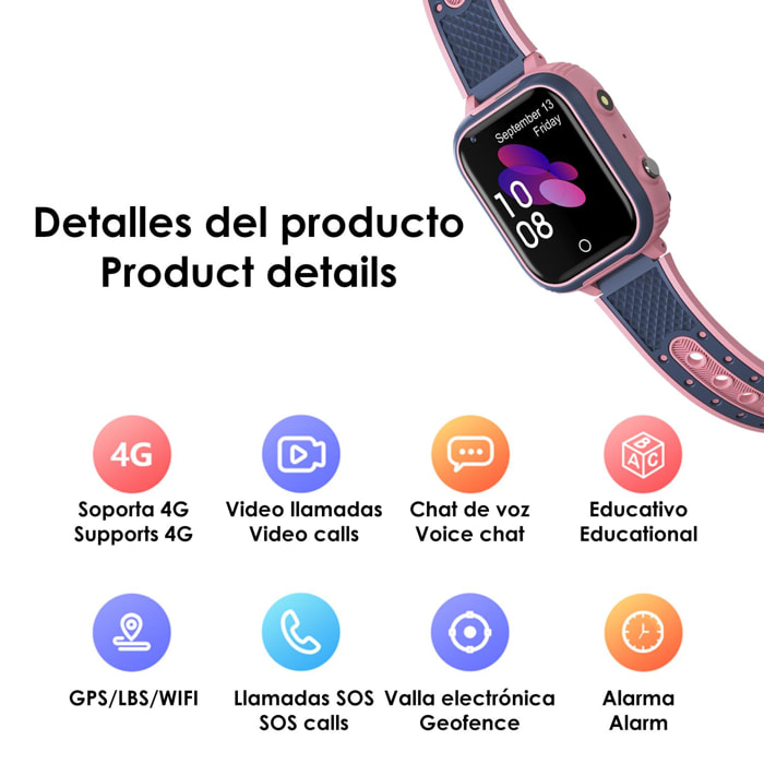 Smartwatch 4G GPS y Wifi LT21 para niños. Videollamadas, localizador y comunicación de 3 vías.