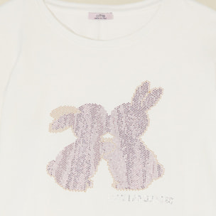 Oltre - Camiseta de jersey con aplicaciones - Blanco