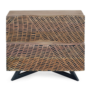 Mesitas de Noche de Madera de Acacia 57 Cm Estilo Rústico Moderno