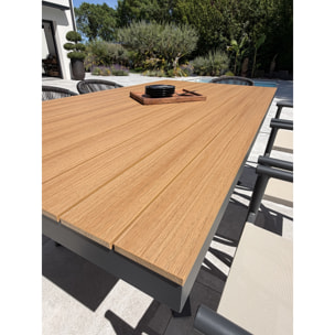 LAMU - Ensemble repas de jardin 8 places en alu - Gris anthracite