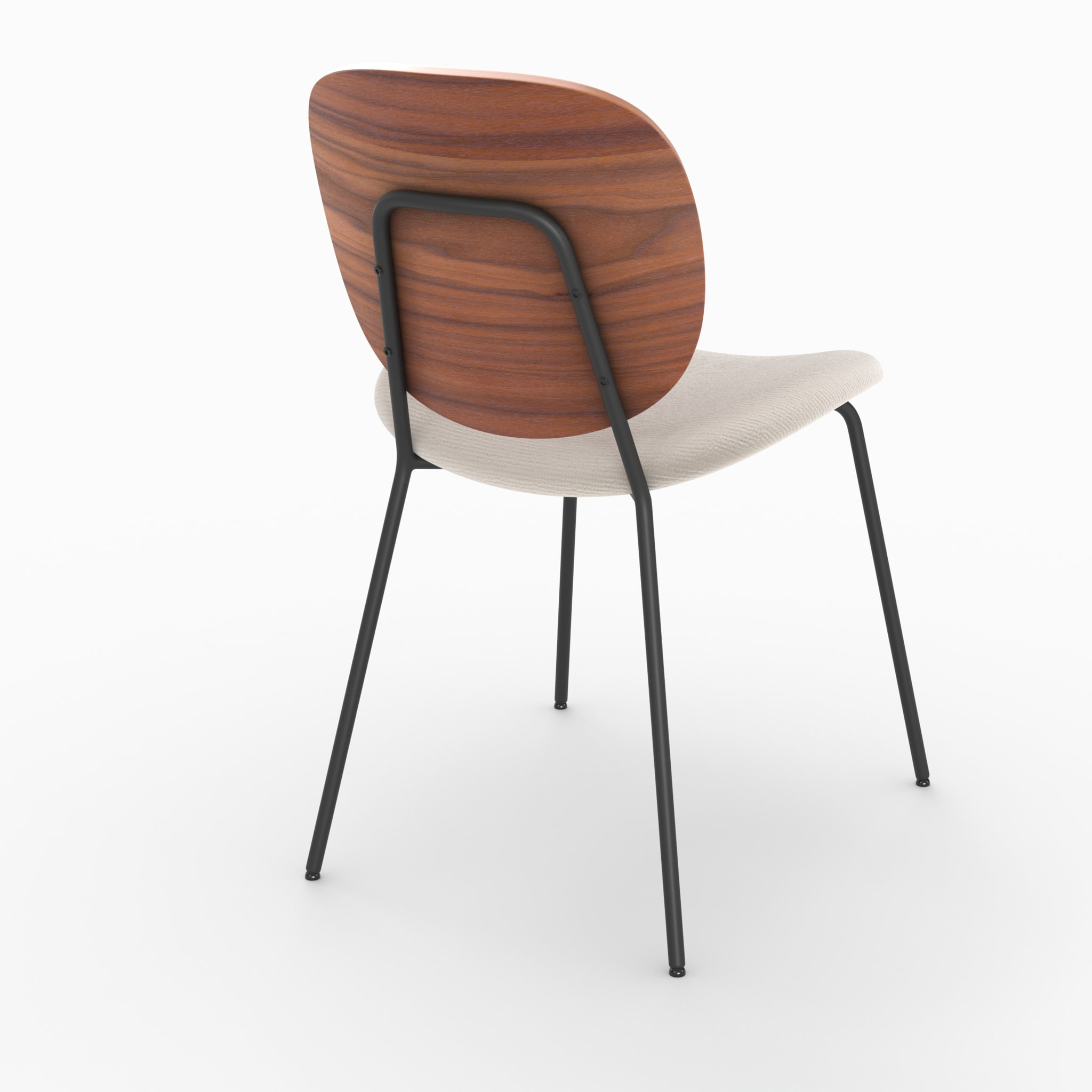 Lot de 2 chaises en tissu beige chiné et bois - Simone
