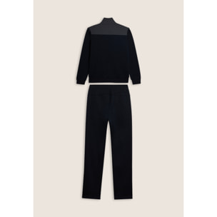 Tuta collo alto con full zip e dettagli colour block